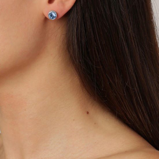 Серьги NOBLE SS LIGHT SAPPIRE