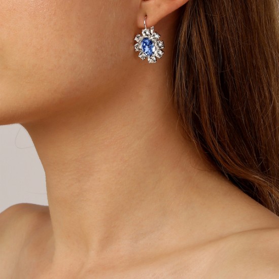 Серьги VALENTINA SS LIGHT BLUE/CRYSTAL