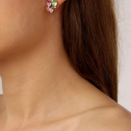 Серьги VIENA SG ROSE/GREEN