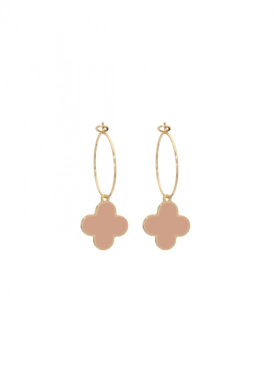 Серьги Four Leaf Clover Hoop Earrings