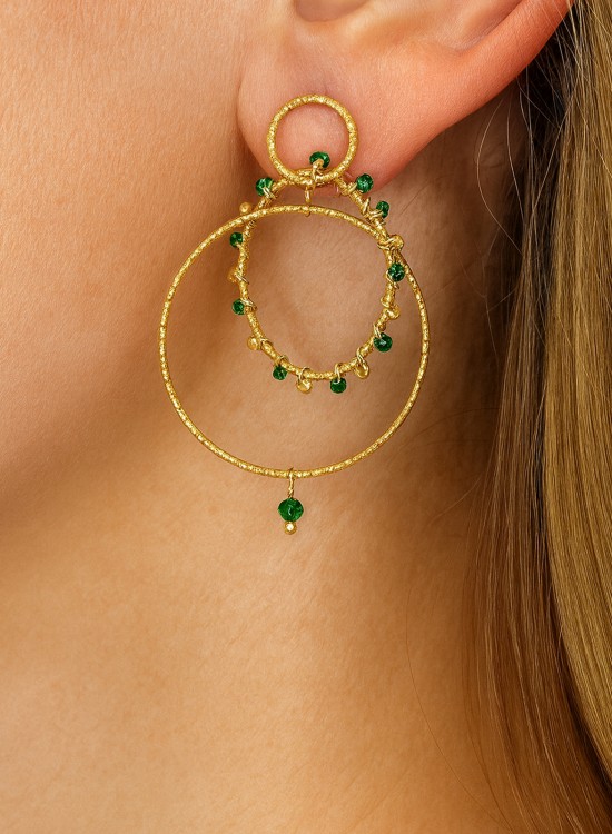 Серьги AROS 3 LAYERS MIYUKI BEADS AND STEEL