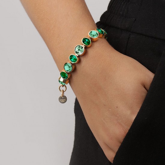Браслет ELAINE SG EMERALD GREEN MIX