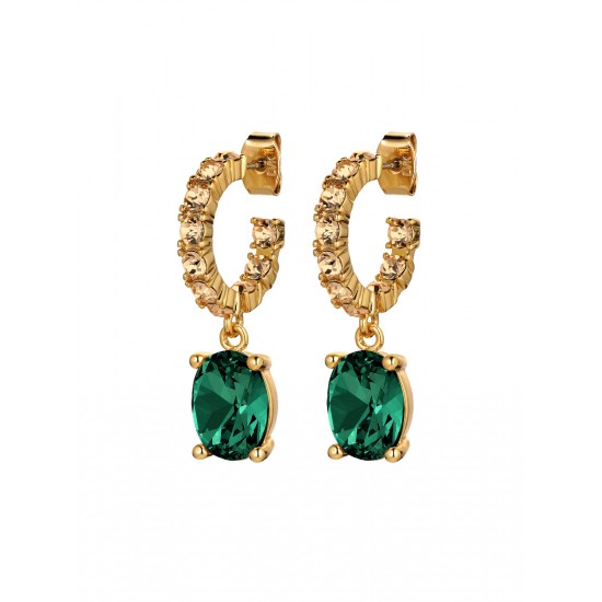 Серьги BARBARA SG EMERALD GREEN / GOLDEN