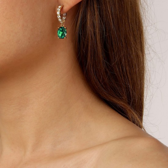 Серьги BARBARA SG EMERALD GREEN / GOLDEN