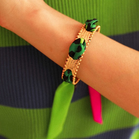 Лента 1 cm B1-LELEOPARD-Rose_Vert