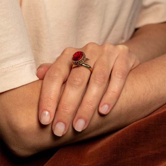 Кольцо Лепесток безеля и кристалл