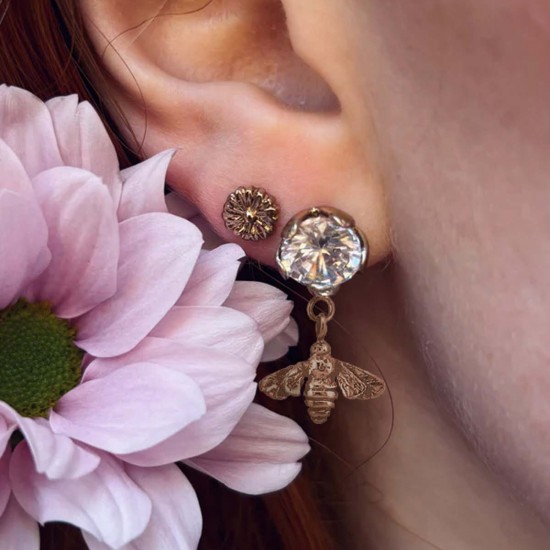 Серьги Кристалл и пчела