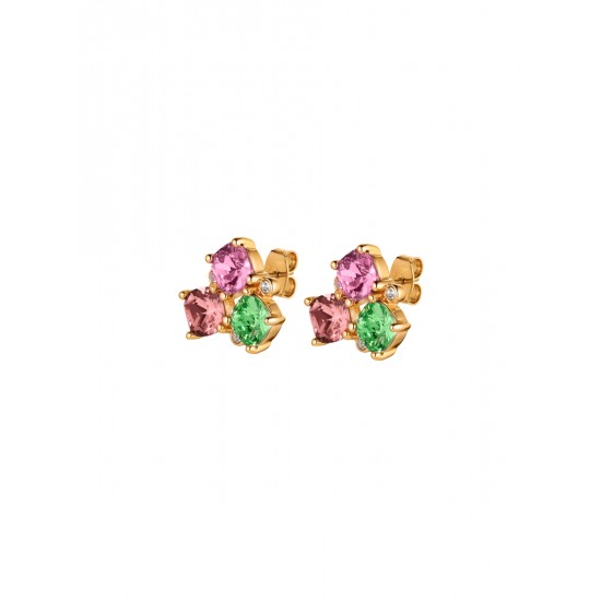 Серьги VIENA SG ROSE/GREEN