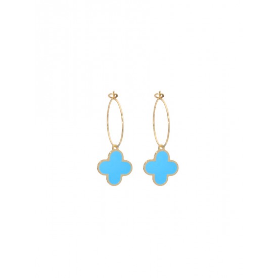 Серьги Four Leaf Clover Hoop Earrings