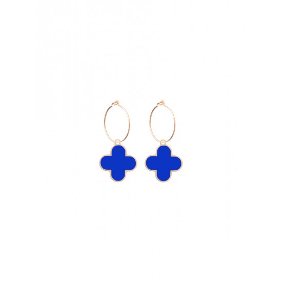 Серьги Four Leaf Clover Hoop Earrings