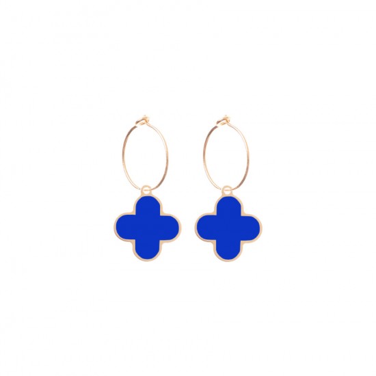 Серьги Four Leaf Clover Hoop Earrings