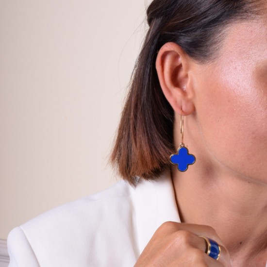 Серьги Four Leaf Clover Hoop Earrings