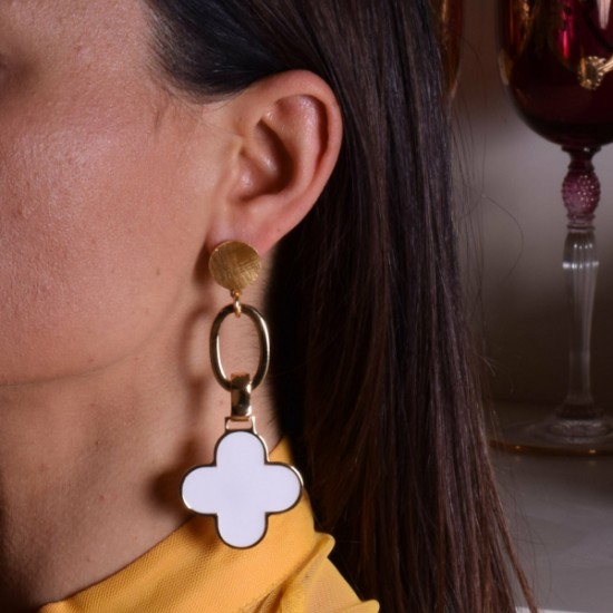 Серьги Four Leaf Clover Pendant