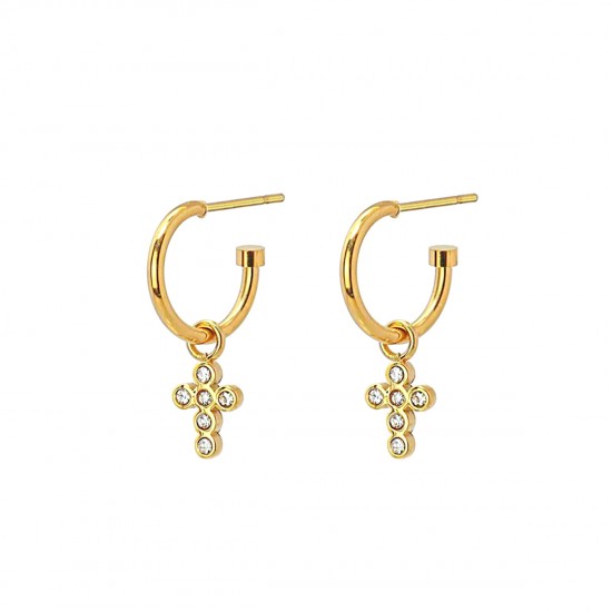 Серьги HOOP CROSS