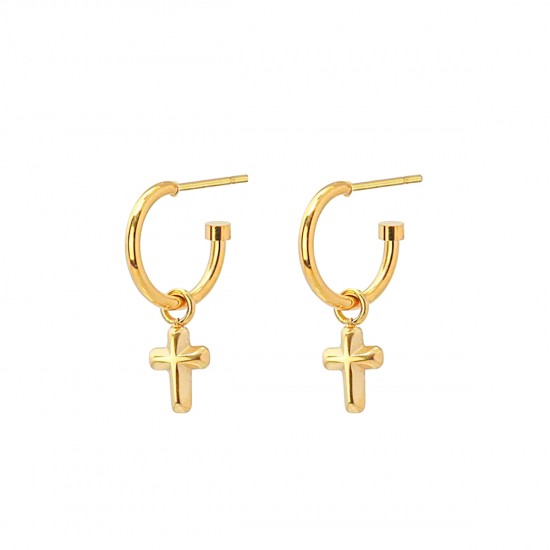Серьги HOOP CROSS