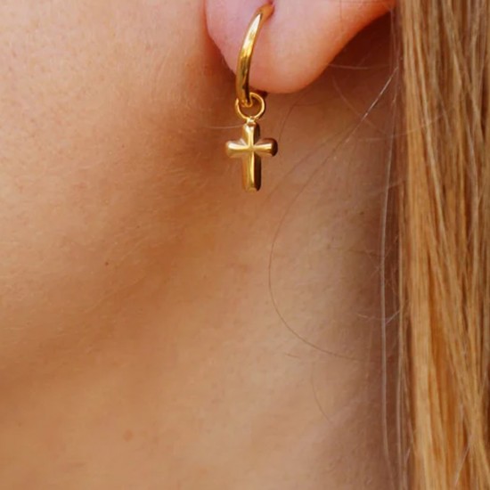 Серьги HOOP CROSS
