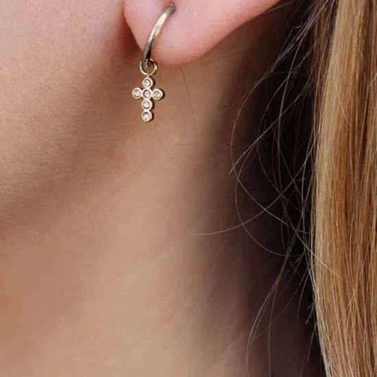 Серьги HOOP CROSS