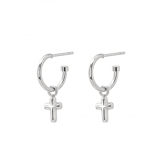 Серьги HOOP CROSS