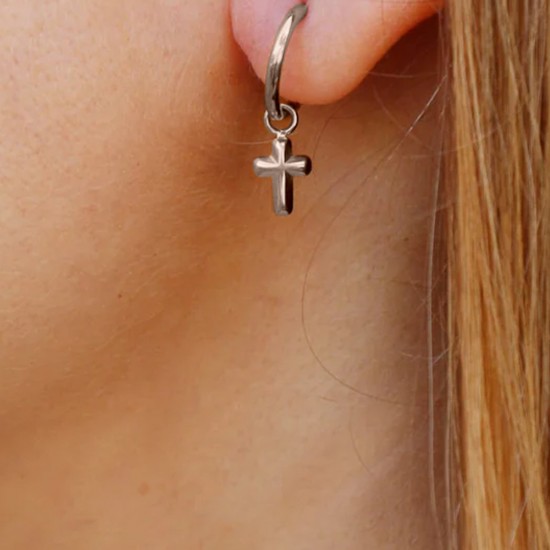 Серьги HOOP CROSS