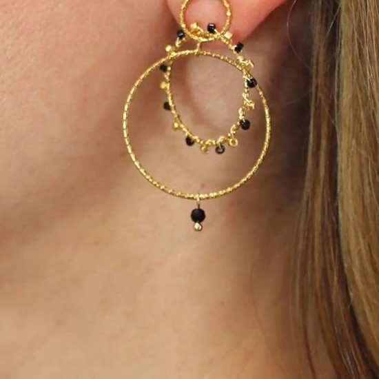 Серьги AROS 3 LAYERS MIYUKI BEADS AND STEEL BEADS