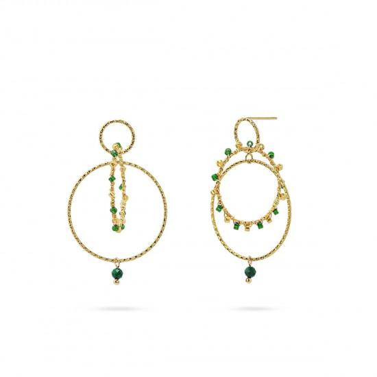 Серьги AROS 3 LAYERS MIYUKI BEADS AND STEEL