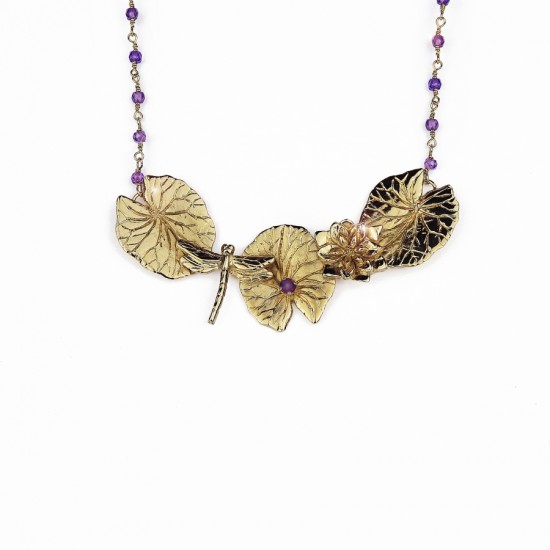 Ожерелье Водяные лилии и стрекоза