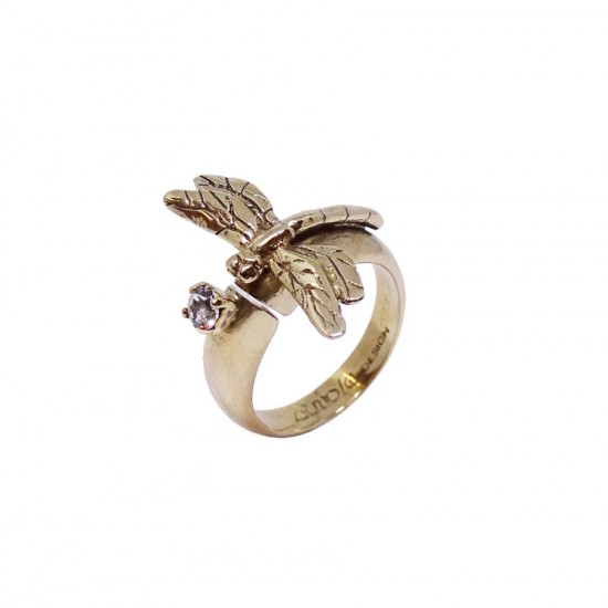 Кольцо Стрекоза и маленький кристалл