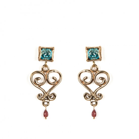 Серьги Вензеля и кристалл