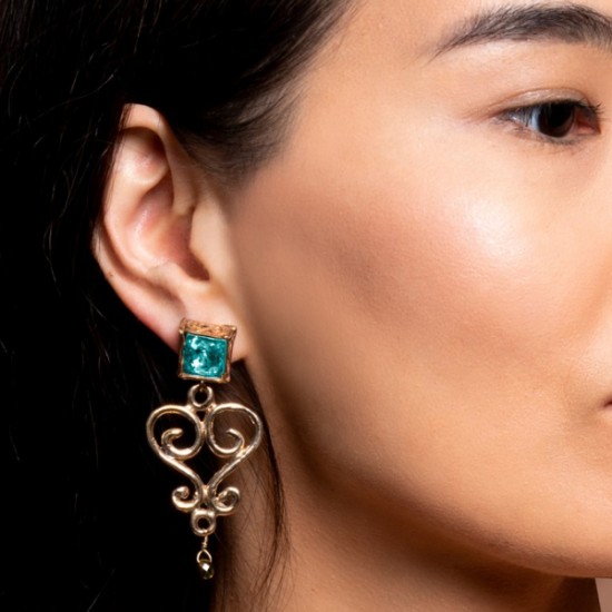 Серьги Вензеля и кристалл