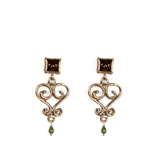 Серьги Вензеля и кристалл