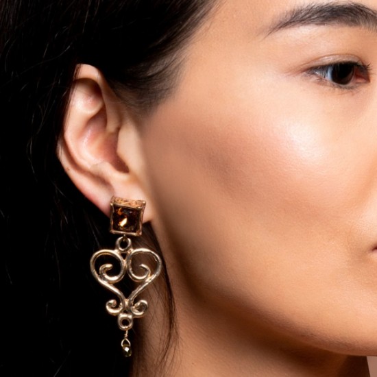 Серьги Вензеля и кристалл